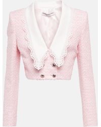 Alessandra Rich - Cropped Tweed Jacket - Lyst