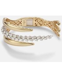 YEPREM - Golden Strada 18Kt And Cuff Bracelet With Diamonds - Lyst
