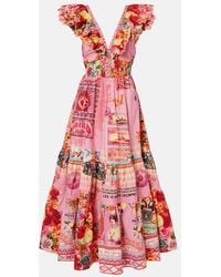 CAMILLA - Collage Kingdom Tiered Cotton Maxi Dress - Lyst