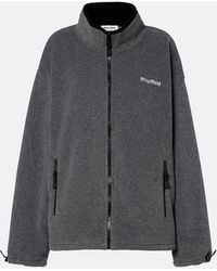 Miu Miu - Logo Oversized Fleece Sweatshirt - Lyst