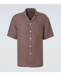 Fedeli - Linen Bowling Shirt - Lyst