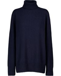 The Row Milina Turtleneck Wool And Cashmere Jumper - Blue
