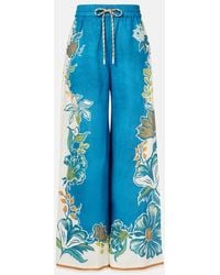 ALÉMAIS - Luda Floral Linen Palazzo Pants - Lyst