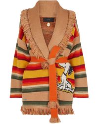 Alanui X Peanuts® Gaucho Striped Wool-blend Cardigan - Multicolour