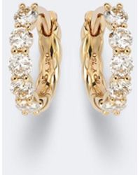 David Yurman - Petite Pave 18Kt Hoop Earrings With Diamonds - Lyst