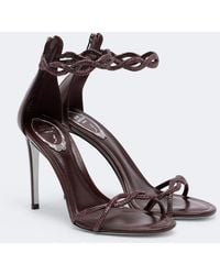 Rene Caovilla - Margot Embellished Leather And Satin Sandals - Lyst