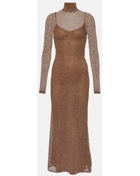 Tom Ford - Open-Knit Lurex Maxi Dress - Lyst