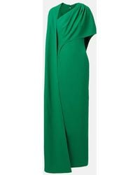 Safiyaa - Vestido Largo Asimetrico De Crepe Con Capa - Lyst