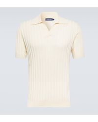 Frescobol Carioca - Rino Ribbed-knit Cotton-blend Polo Shirt - Lyst