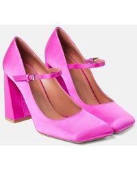 AMINA MUADDI - Charlotte 95 Satin Mary Jane Pumps - Lyst