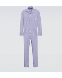 Ralph Lauren Purple Label - Pijama de popelin de algodon a rayas - Lyst