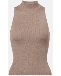 Brunello Cucinelli - Ribbed-Knit Turtleneck Top - Lyst