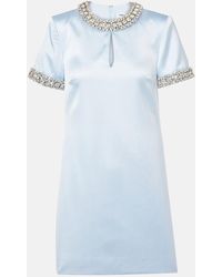 Self-Portrait - Embellished Satin Minidress - Lyst