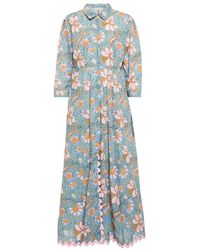 Juliet Dunn - Bedrucktes Maxikleid Aus Baumwolle - Lyst