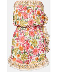 FARM Rio - Minikleid Banana Flowers Aus Baumwolle - Lyst