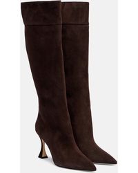 Manolo Blahnik - Stiefel Miralonepla 90 Aus Veloursleder - Lyst
