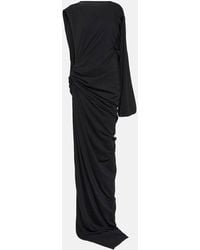 Rick Owens - Sphinx Draped Cotton Jersey Maxi Dress - Lyst
