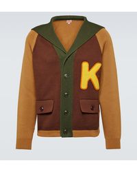 KENZO - Cardigan in cotone con logo - Lyst