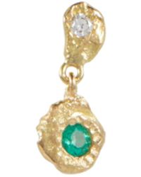 Elhanati Pendiente Esmeralda de oro de 18 ct con diamante y esmeralda - Blanco