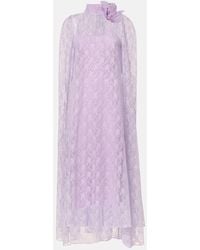 Rodarte - Caped Floral Lace Midi Dress - Lyst