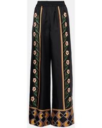 La DoubleJ - Palazzo-Hose Dazed Placee Aus Seiden-Twill - Lyst