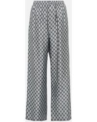 Gucci - GG Silk Twill Wide-leg Pants - Lyst