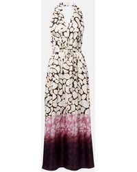 Dries Van Noten - Printed Silk Twill Maxi Dress - Lyst