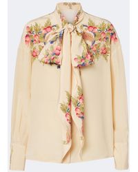 Etro - Floral Silk Crepe De Chine Blouse - Lyst