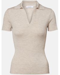 Max Mara - Albero Ribbed-Knit Wool Polo Shirt - Lyst