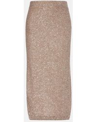 Brunello Cucinelli - Lame Pencil Skirt - Lyst