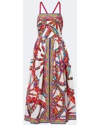 Dolce & Gabbana - Carretto Gathered Cotton Poplin Midi Dress - Lyst