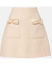 Valentino - Crepe Couture Bow-Detail Miniskirt - Lyst