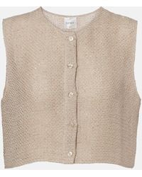Leset - Stella Sequined Linen-Blend Top - Lyst