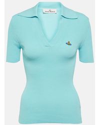 Vivienne Westwood - Marina Ribbed-knit Cotton Polo Shirt - Lyst