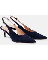 Gianvito Rossi - Robbie 55 Suede Slingback Pumps - Lyst