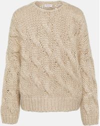 Brunello Cucinelli - Cable-knit Mohair-blend Sweater - Lyst