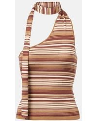 AYA MUSE - Scarf-Detail Knitted Silk-Blend Top - Lyst