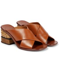 Mujer Zapatos de Tacones de Sandalias de tacón Sandalias Chloé de Cuero de color Morado 