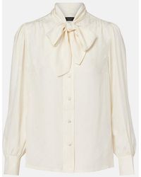 Gucci - Silk Crêpe Satin Interlocking G Shirt - Lyst