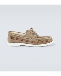 Gucci - GG Canvas Boat Shoes - Lyst