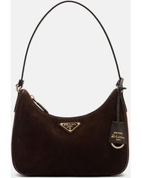 Prada - Re-Edition Suede Shoulder Bag - Lyst