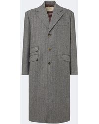 Valentino - Herringbone Virgin Wool Coat - Lyst