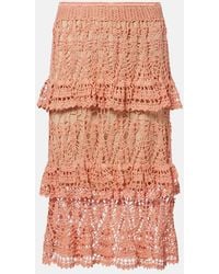 Anna Kosturova - Elsie Crochet Cotton Midi Skirt - Lyst