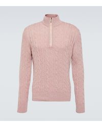 Loro Piana - Cable-knit Cashmere Half-zip Sweater - Lyst