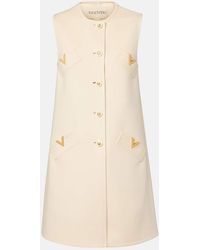 Valentino - Vgold Wool And Cashmere Minidress - Lyst