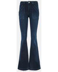FRAME - Le High Flare Trapunto High-Rise Flared Jeans - Lyst