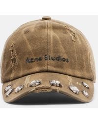 Acne Studios - Embellished Cotton Canvas Baseball Cap - Lyst