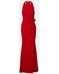 Elie Saab - Bow-Detail Halterneck Silk-Blend Cady Gown - Lyst