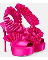 Christian Louboutin - Froufrou Alta 150 Satin & Vinyl Platform Sandal - Lyst