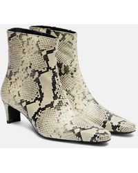 STAUD - Wally Snake-Effect Leather Ankle Boots - Lyst
